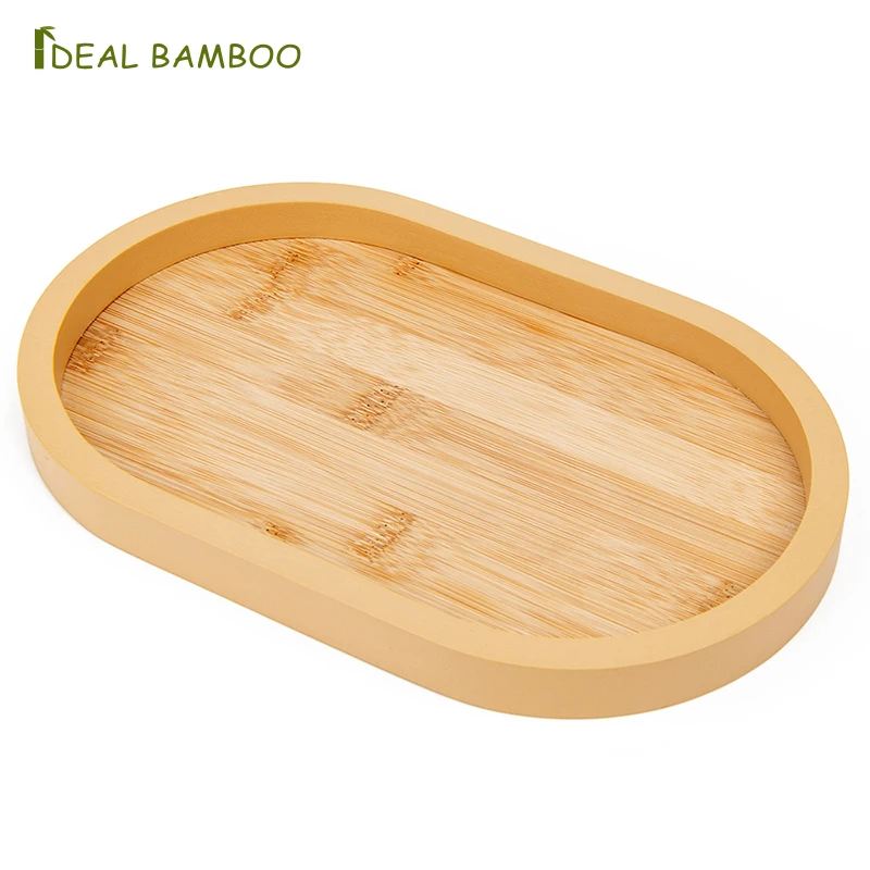 Оптовая продажа Заказные цветные тарелки из натурального бамбука деревянные для сухих орехов подносы еды фруктов закусок дома