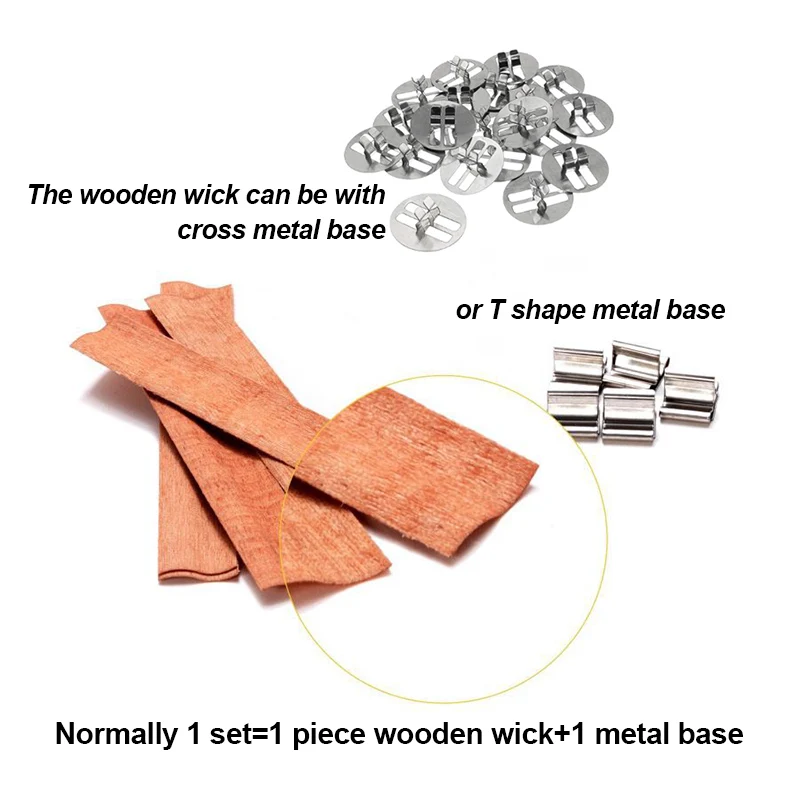 Smokeless Coll Pre-waxed Candles Wood Wick 0.5Mm Crackling Wooden Wicks for Candle Making