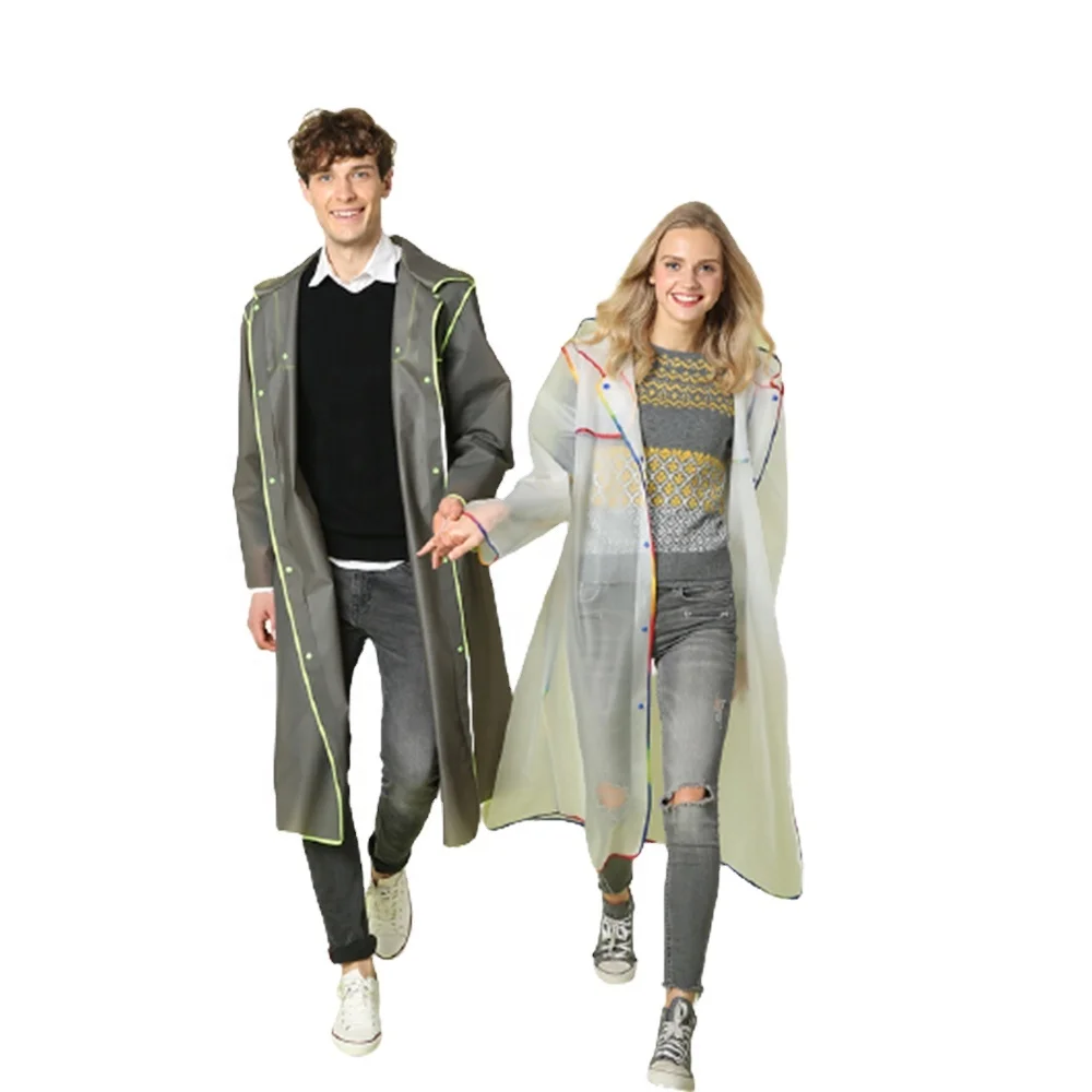 EVA Fashion Raincoat a Lot of Cheap Factory Price Colorful Edging RAINWEAR Women Adults Men Single-person Rainwear Girls Hiking