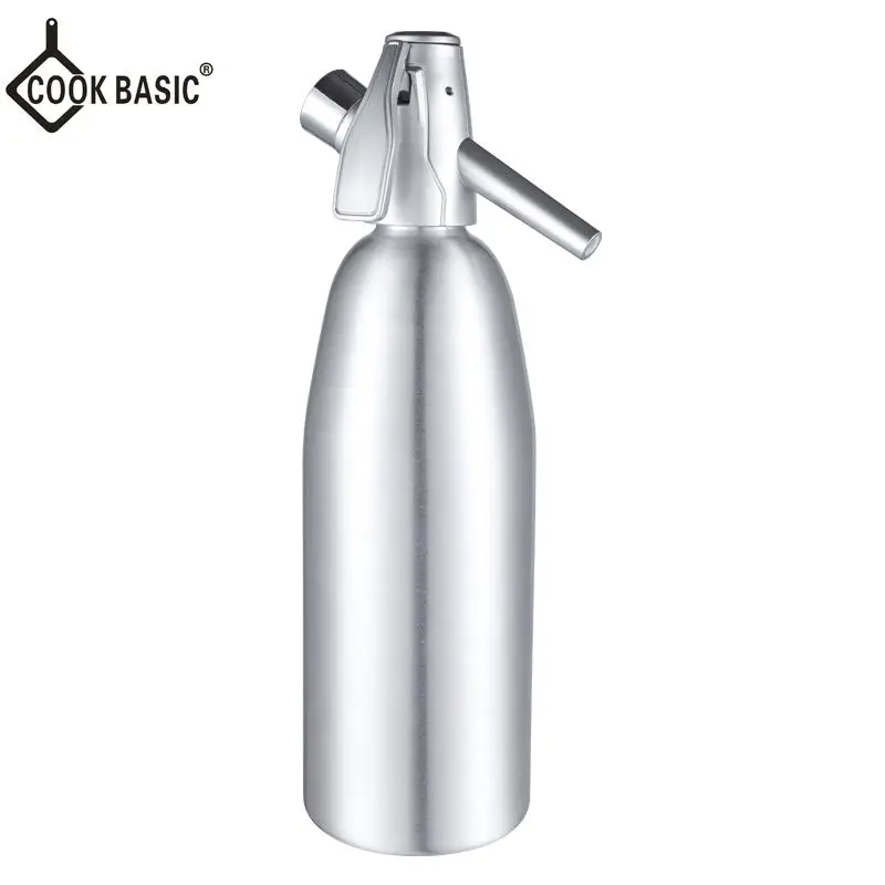 Optimal Products 1.0L Carbonated Siphon Water Soda Bottle Metal Disposable Soda Siphon