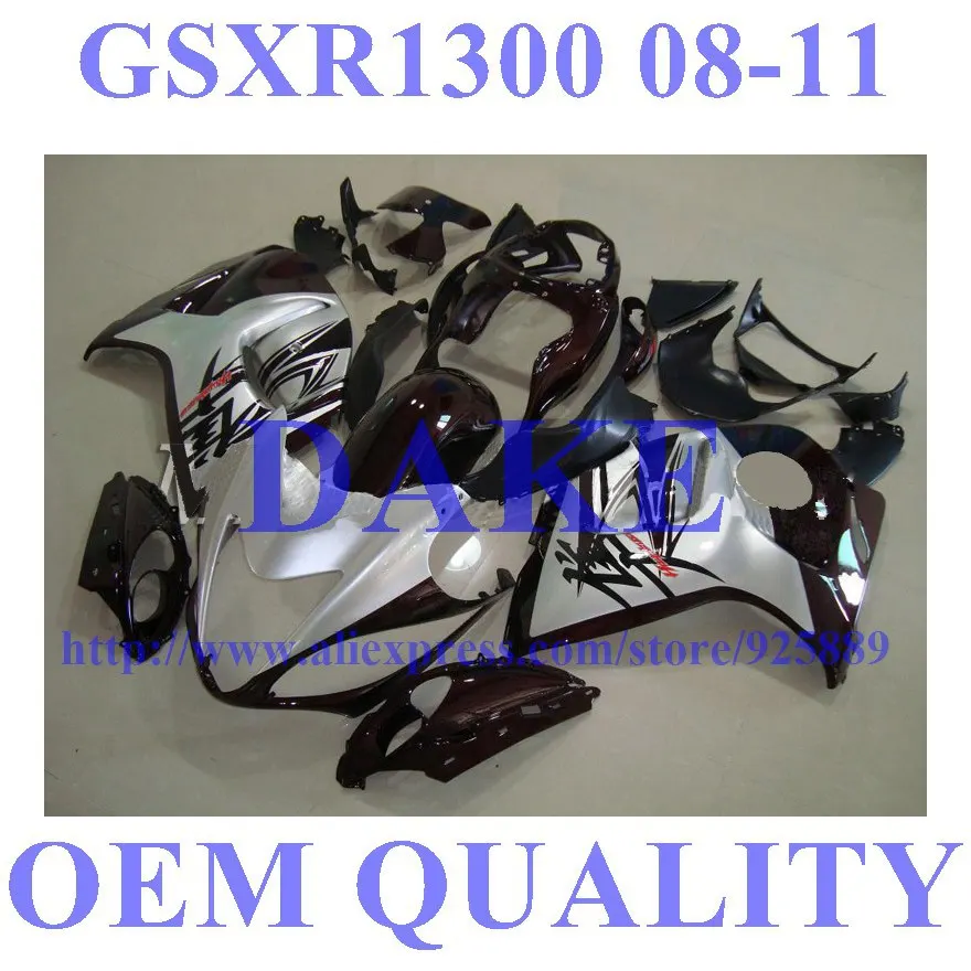 Ким впрыска серебряный черный Обтекатели для hayabsa GSXR1300 08 09 GSX-R1300 GSXR 1300 2008 2009 наборы обтекателей #