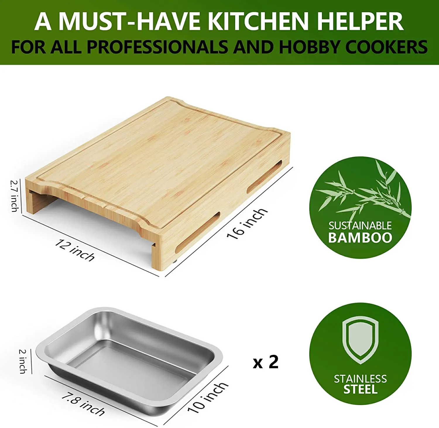 Origin Direct Selling  Bamboo Chopping Board Cutting Board with tray