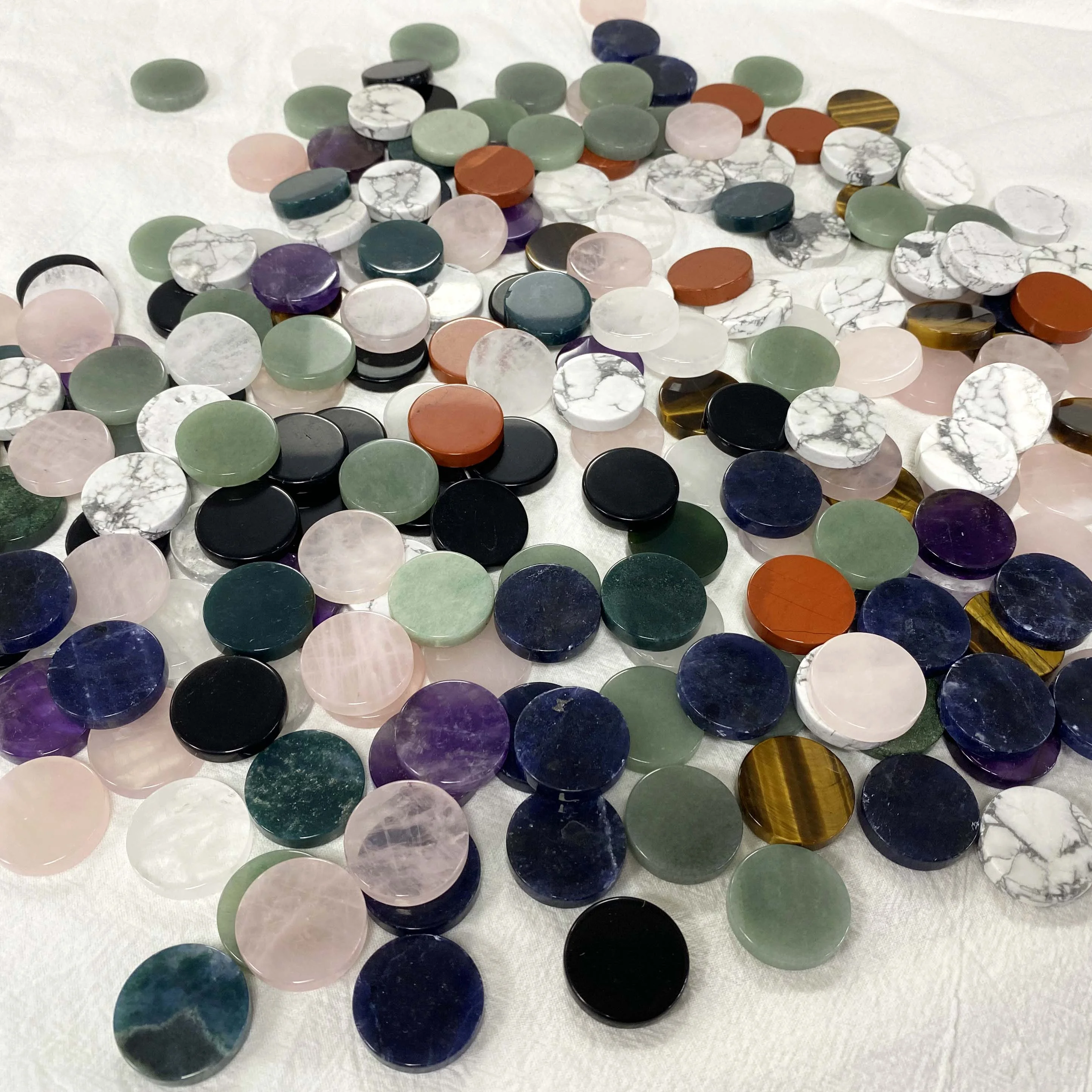 Wholesale healing natural crystal crafts thin slice Ring noodles amethyst rose quartz agate  logo customized