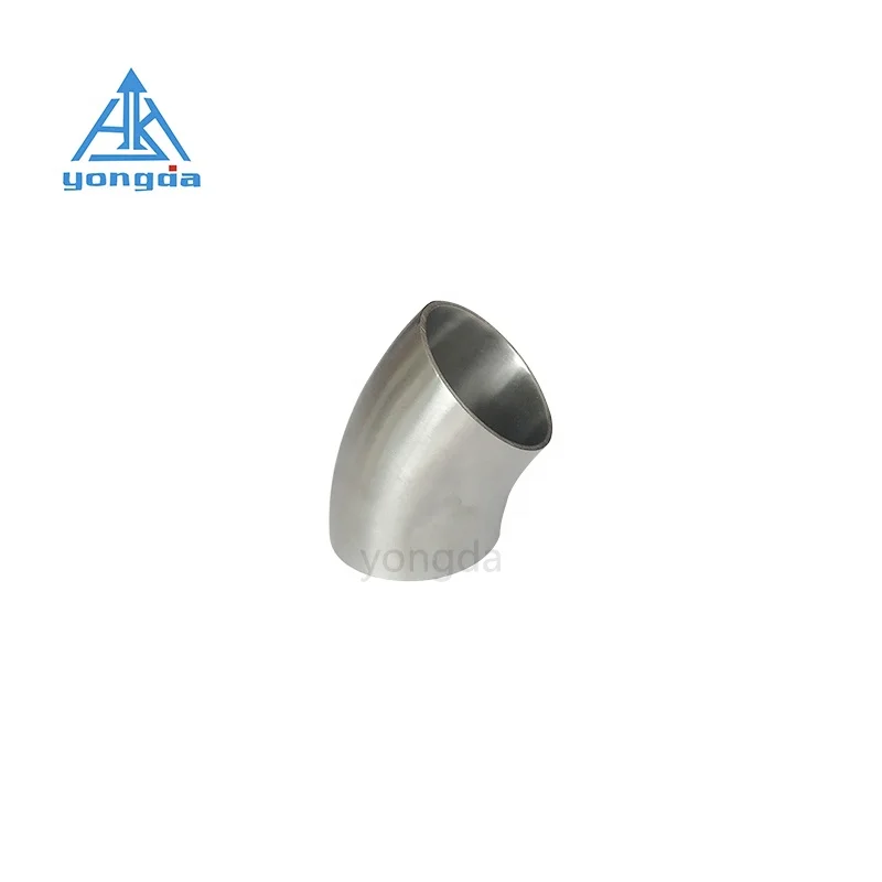 Yongda mirror surface Sanitary 304 316L stainless steel Pipe Fitting 45 degree elbow