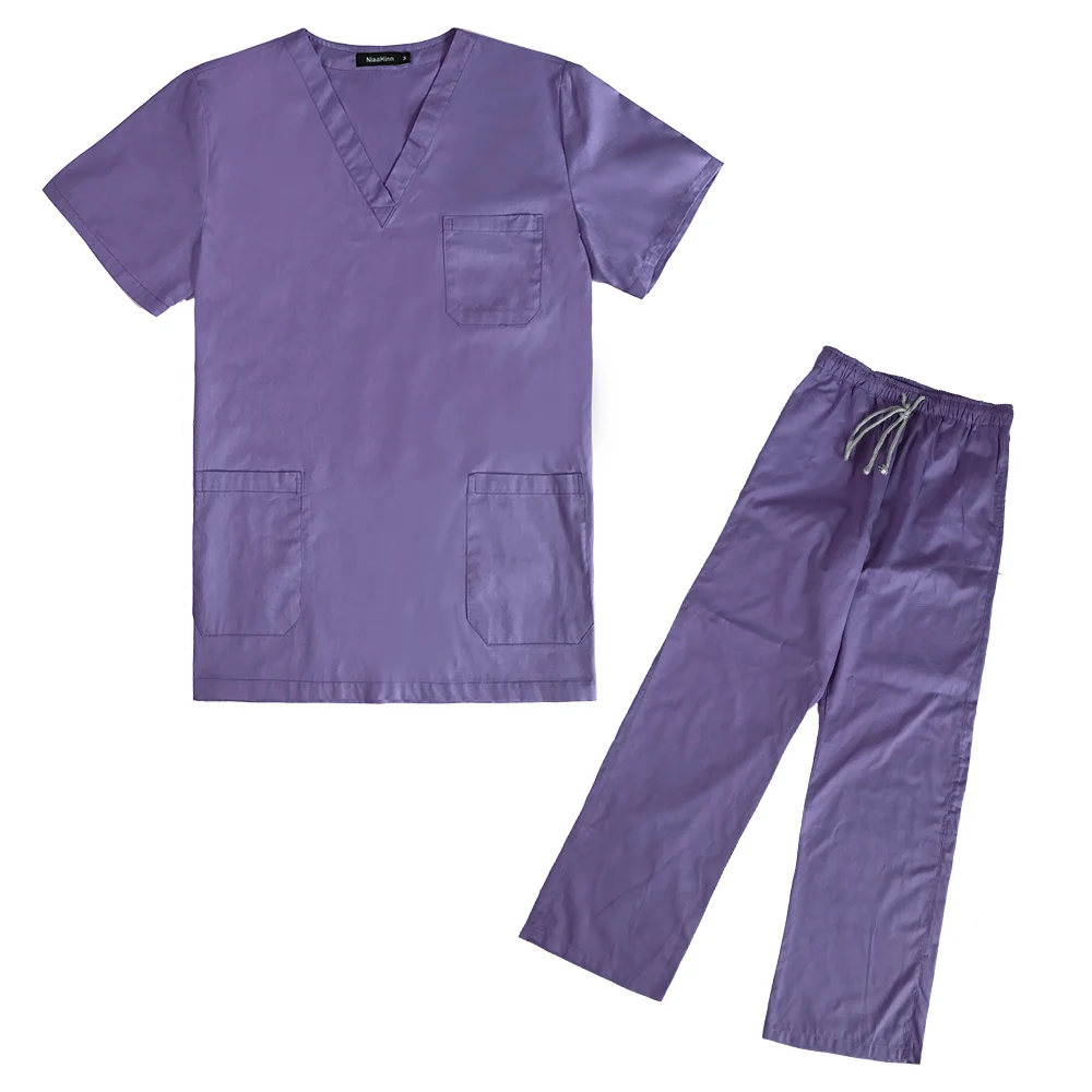Unisex Short-sleeved Pet Grooming Working Clothing Suits Men and Women Scrubs Uniforms Multiple Colour Laboratory Suit Work Sets
