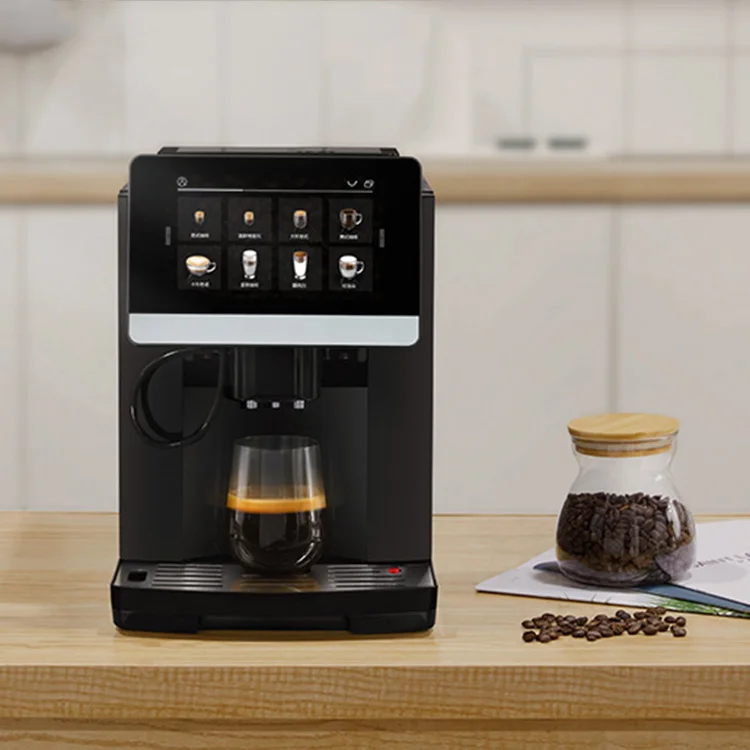 Fully automatic touch screen coffee machine household steam milk foam American freshly ground small coffee equipment