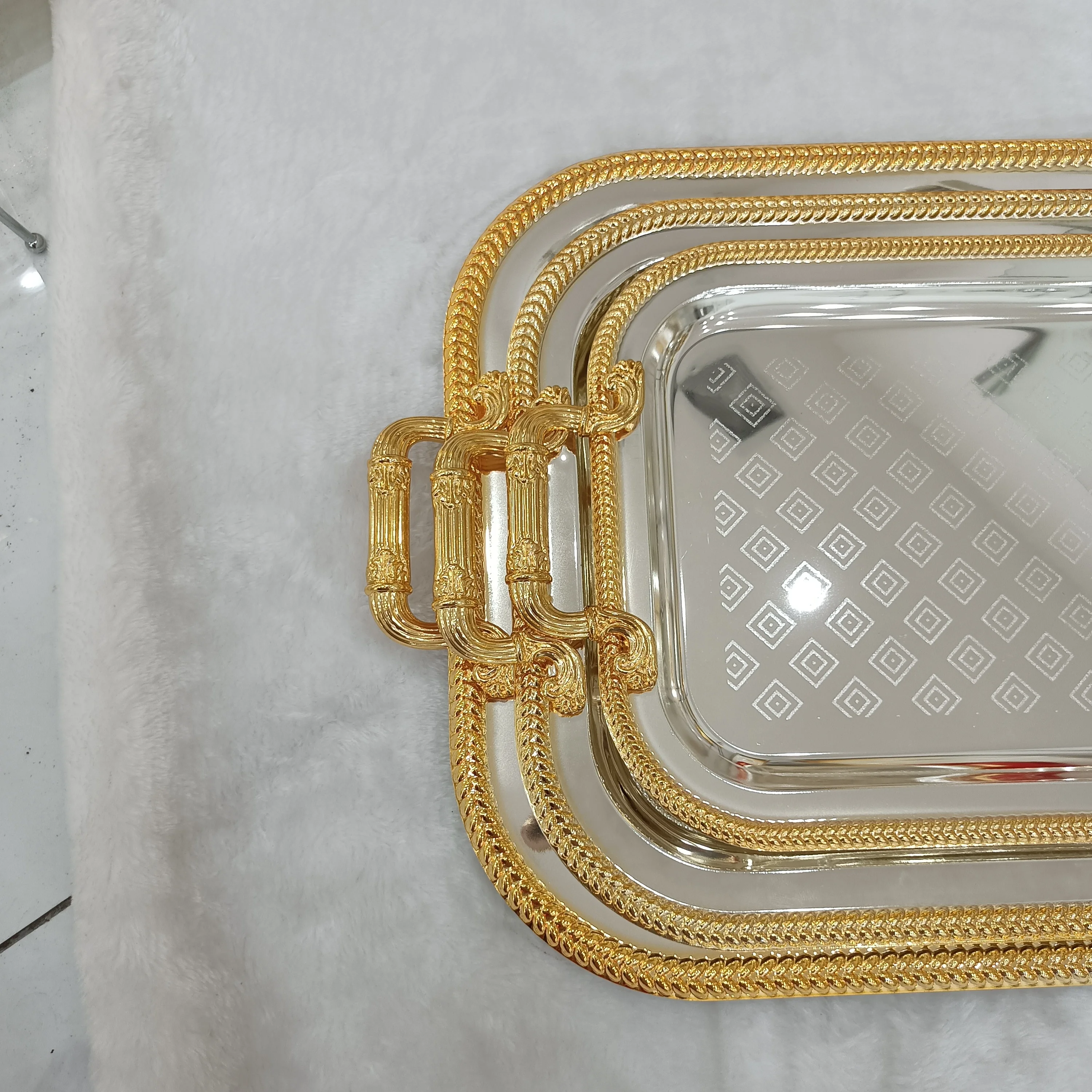 Shubin Hotel storage tray customised light luxury white marble tray upscale marble hotel serving square hotel amenities tray