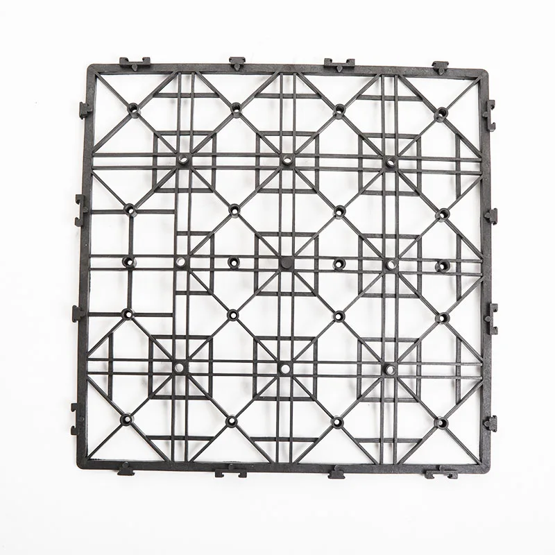 Interlock plastic base for decking and tile