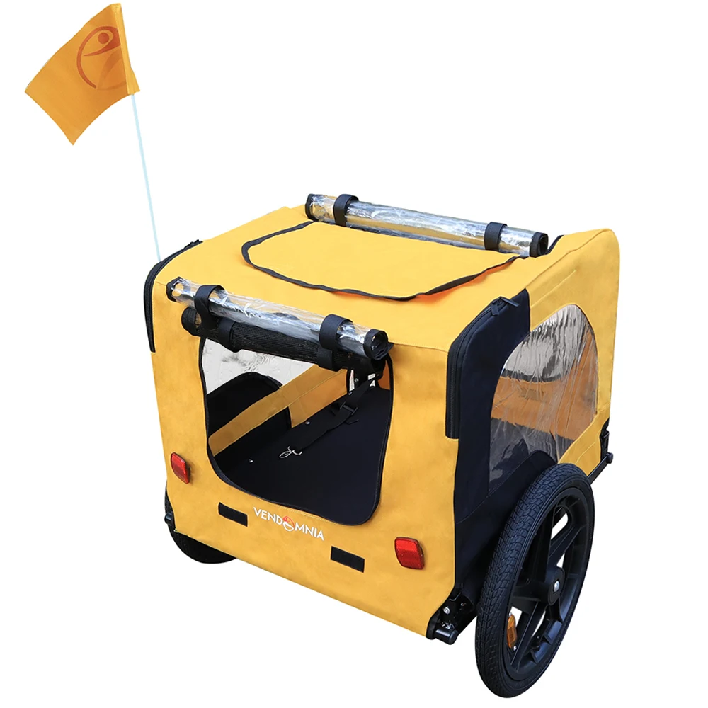 Dual Entry Pet Carrier Bag With Wheels For Cats Small Large Dogs Foldable Frame Bike Bicycle Motorcycle Puppy Travel Trailer
