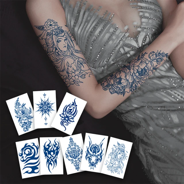Wholesale Party Supplies Water Proof Long Lasting Ink Temporary Body Makeup Half Arm Tattoo Sticker For Men Women