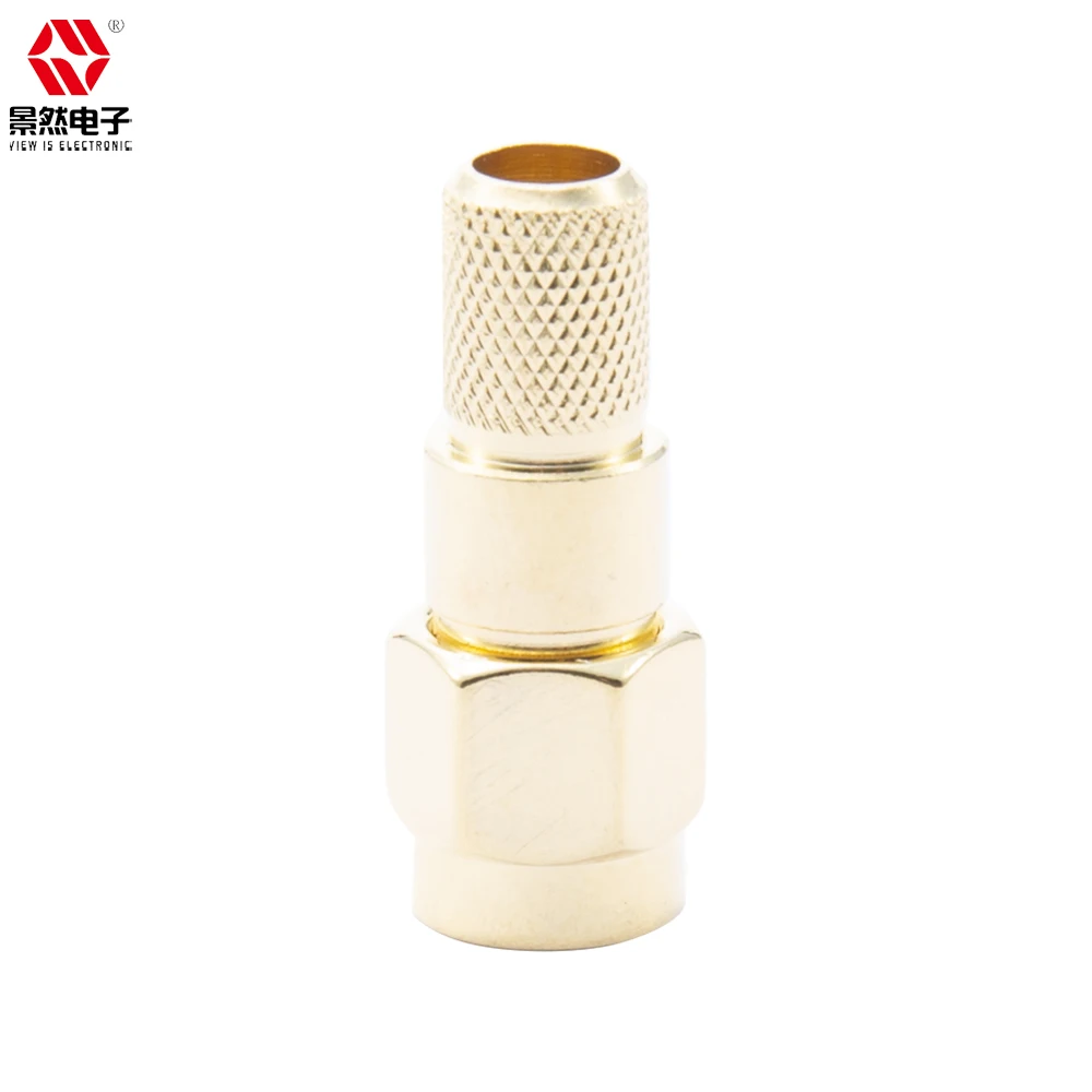 Supply RF Coaxial SMA connector male straight crimp for lmr240 cable gold plating 50ohm high frequency 6ghz SMA plug