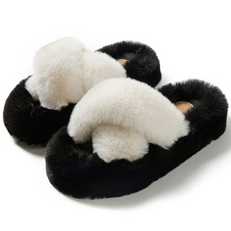 Женские домашние тапочки с искусственным мехом