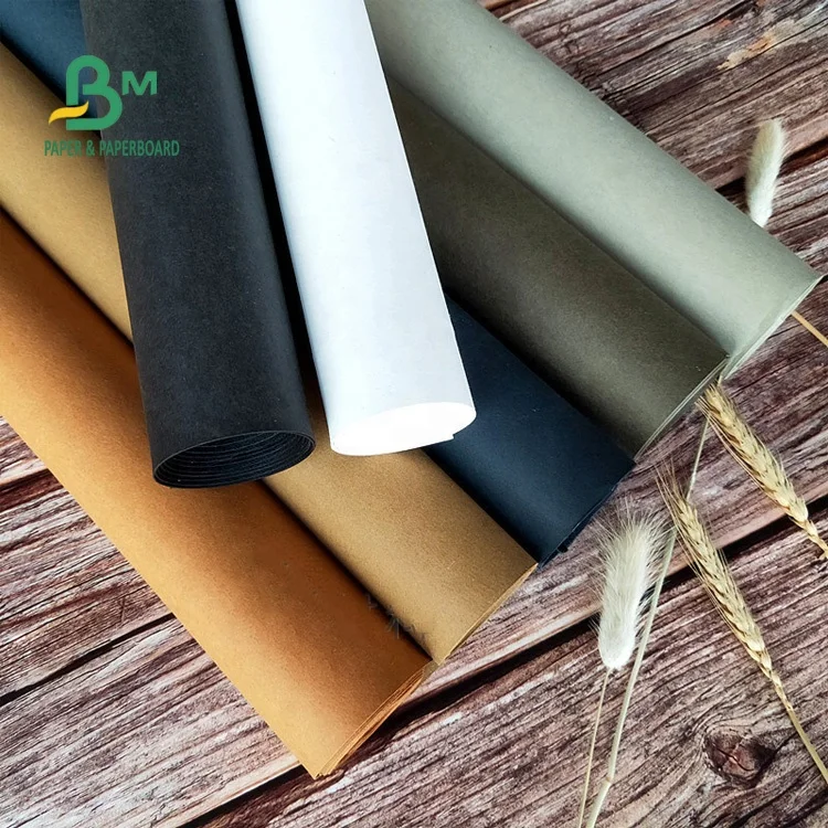 Grey / Black Reusable Washable kraft paper For Cosmetic Bag 100% Recycled