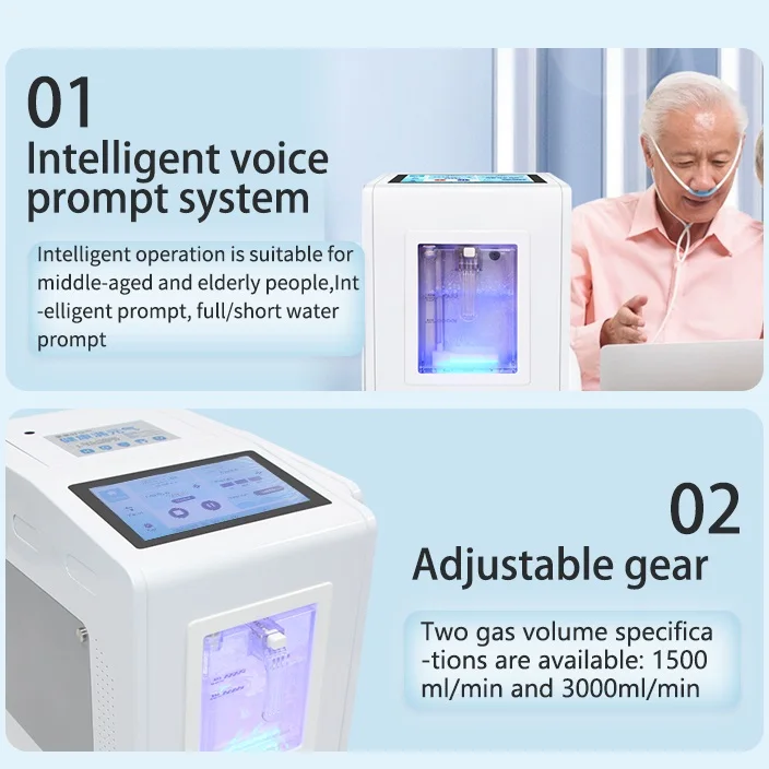 Factory supplying CE Hydrogen inhalation machine 3000ml breath in 66% hydrogen 33% oxygen H2 hho generator