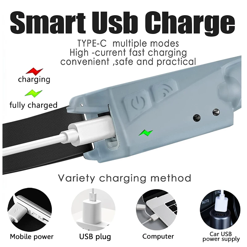 Rechargeable LED & COB Headlight Wide Beam 230 illumination Waterproof Lightweight Silicon HeadLamp for Running Camping Biking