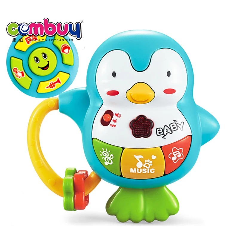 Infant remote control game sound light plastic penguin toys for baby
