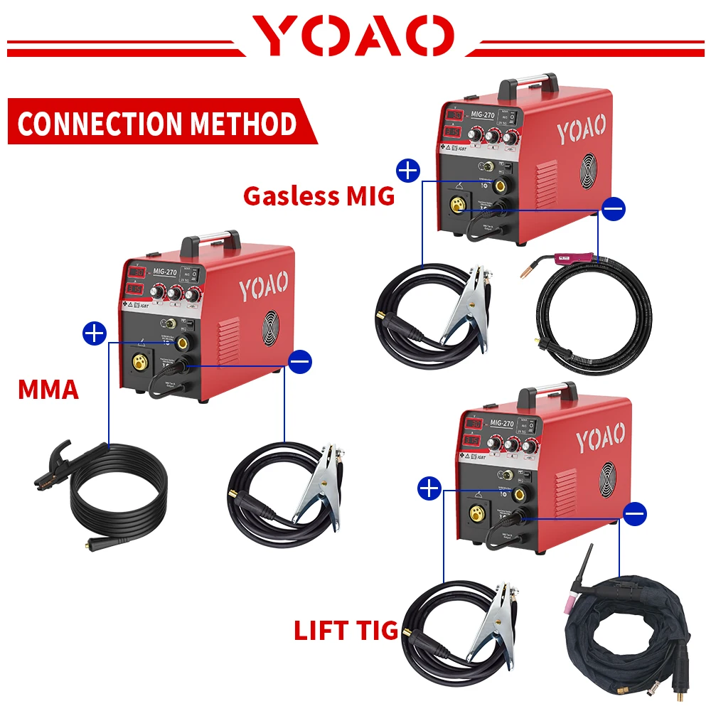 High Power Grade Dual-Purpose Welder 1/5/15KG Wire Feeder MIG-270 Mini Welding Machine Gas and Gasless CO2 Welder