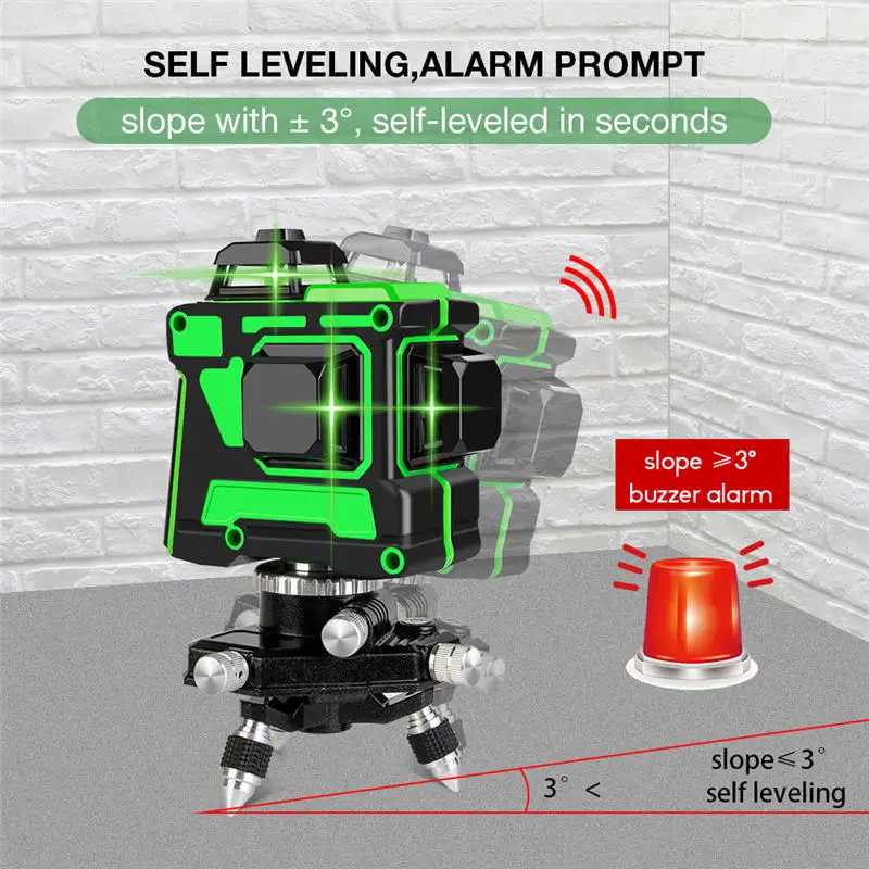 Wholesale Green Laser Level Self-Leveling 360 Degrees Large-capacity Battery Rotating Construction Green Laser Line