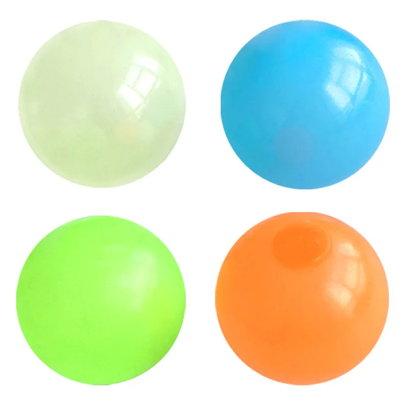glow in the dark floor anti stress balls sticky ball stick to the wall in stress relif