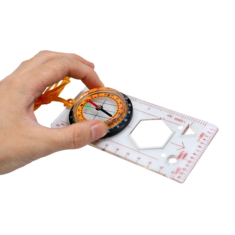 Luminous Waterproof orienteering compass outdoor ruler for