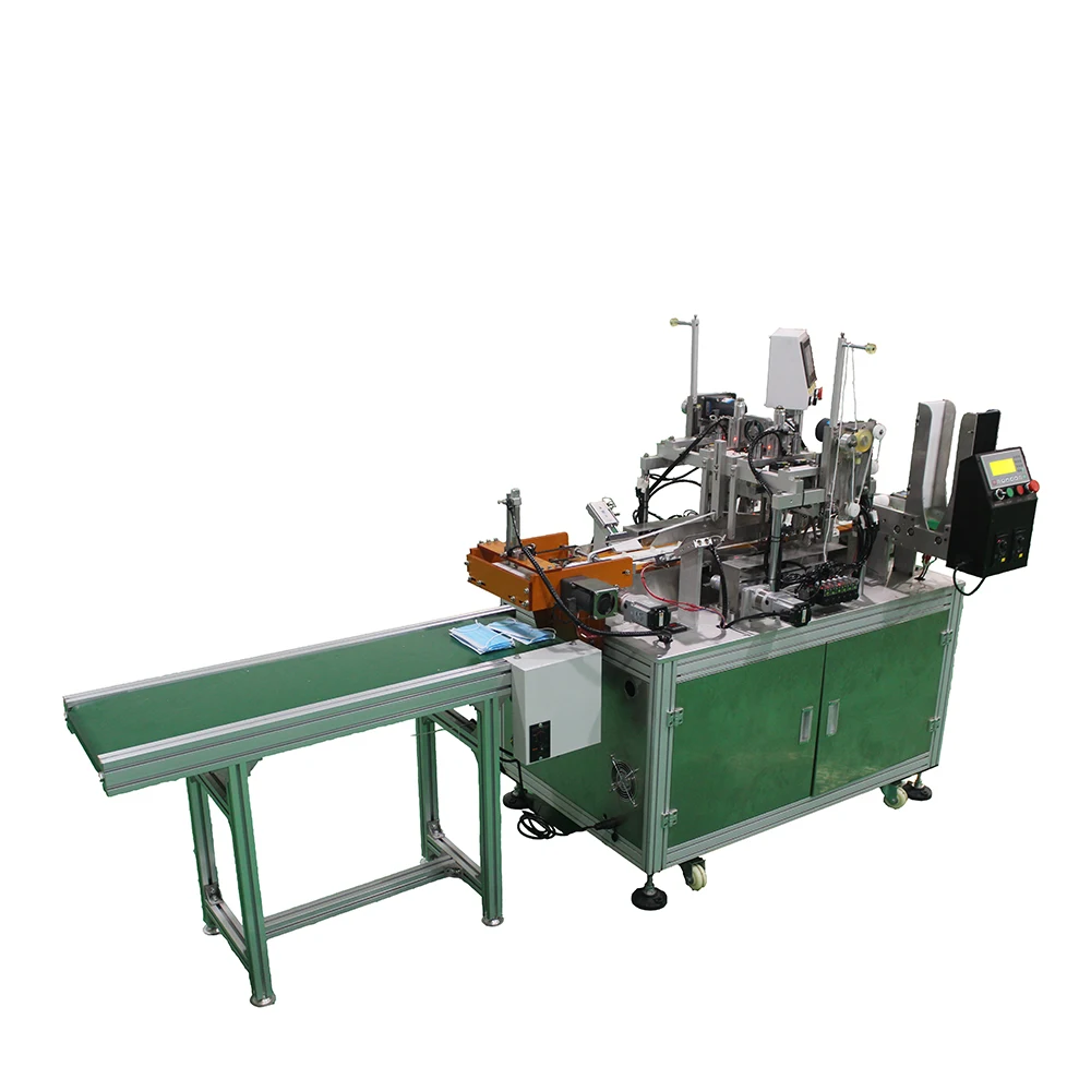 High Speed Automatic Surgery Ear Loop Folded Function Auto Feeding Mask Welding Mask Machine 2020 Health Care CE 220V PLC Flat
