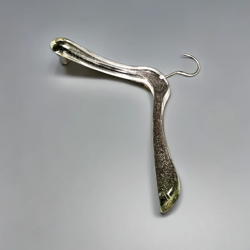 Custom Acrylic Hanger with Shimmering Powder Wholesale Clear Transparent Clothes Acrylic Hangers