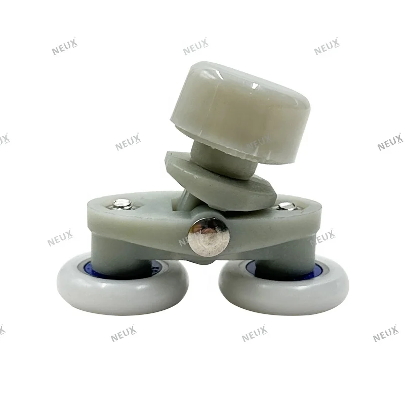 Wholesale High Quality Plastic Double Wheel Shower Room Pulley Glass Sliding Door Eccentric Rollers