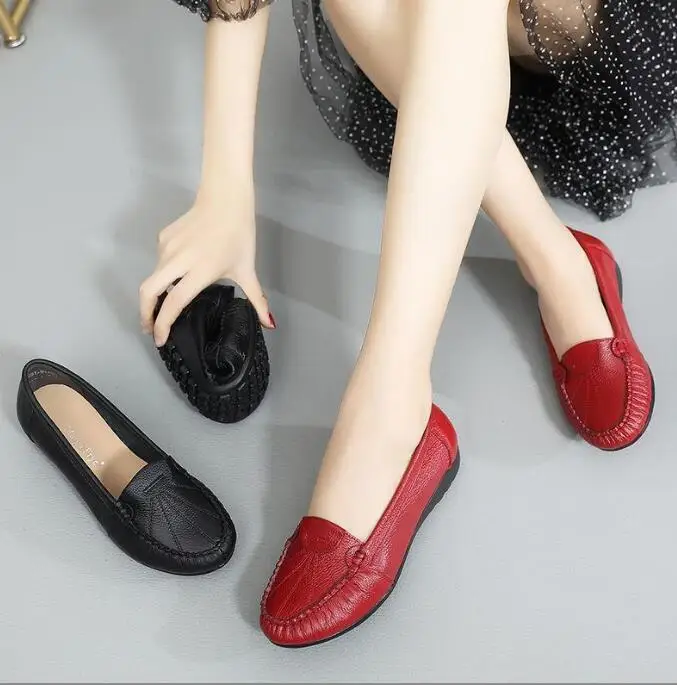 New Style Fashion Black Comfortable Flat Loafer Hotel Housekeeper Wear Casual Shoes Woman Ladies Flats Shoes