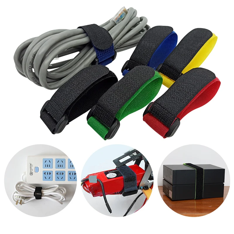 Custom Any Size Adjustable Fastener Strap Reusable Nylon Hook And Loop Strap Cable Ties
