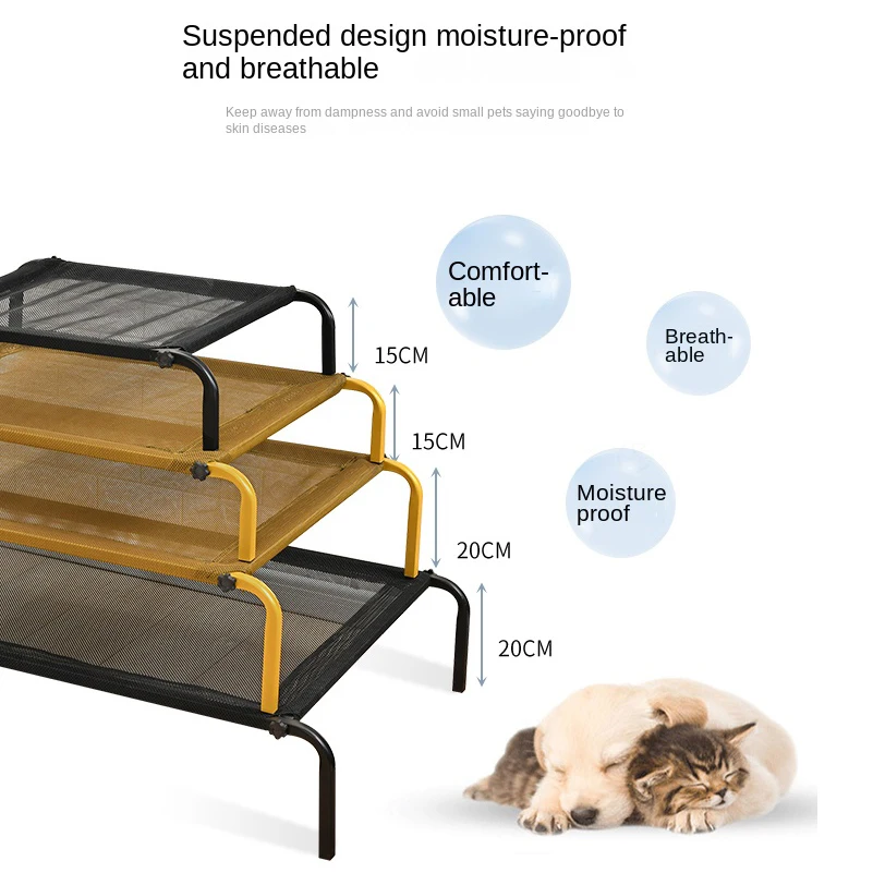 Wholesale Extra Large Bed Portable Cool Pet Cot With Breathable Mesh Skid-resistant Feet Elevated Dog Bed