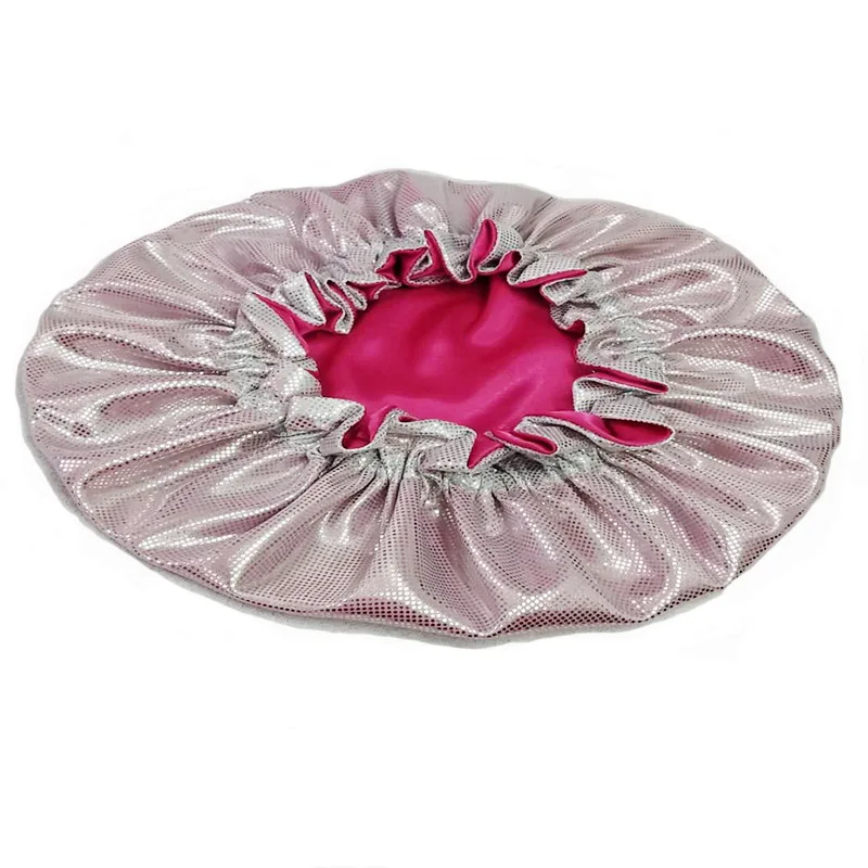 
wholesale hair satin braid bonnet with a stopper and adjustable rope styling hat reversible 