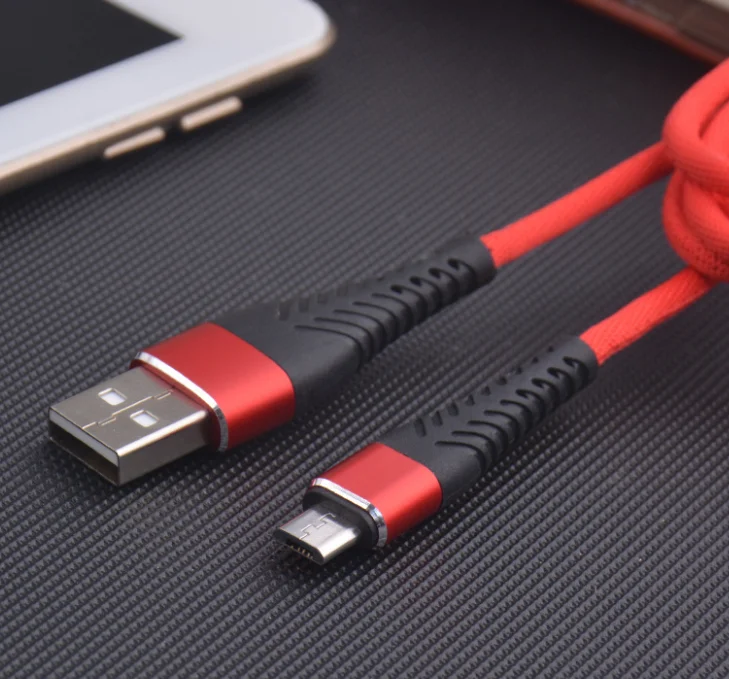 
Customized Fishbone 1ft 3ft 6ft 10ft Flexible Braided Fast Charging Micro USB V8 Data Charge Cable 