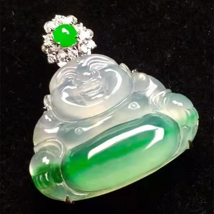 SGARIT brand Buddha Shape jade pendant gift party jewelry 18k white gold natural jade pendant jade jewelry for women and men
