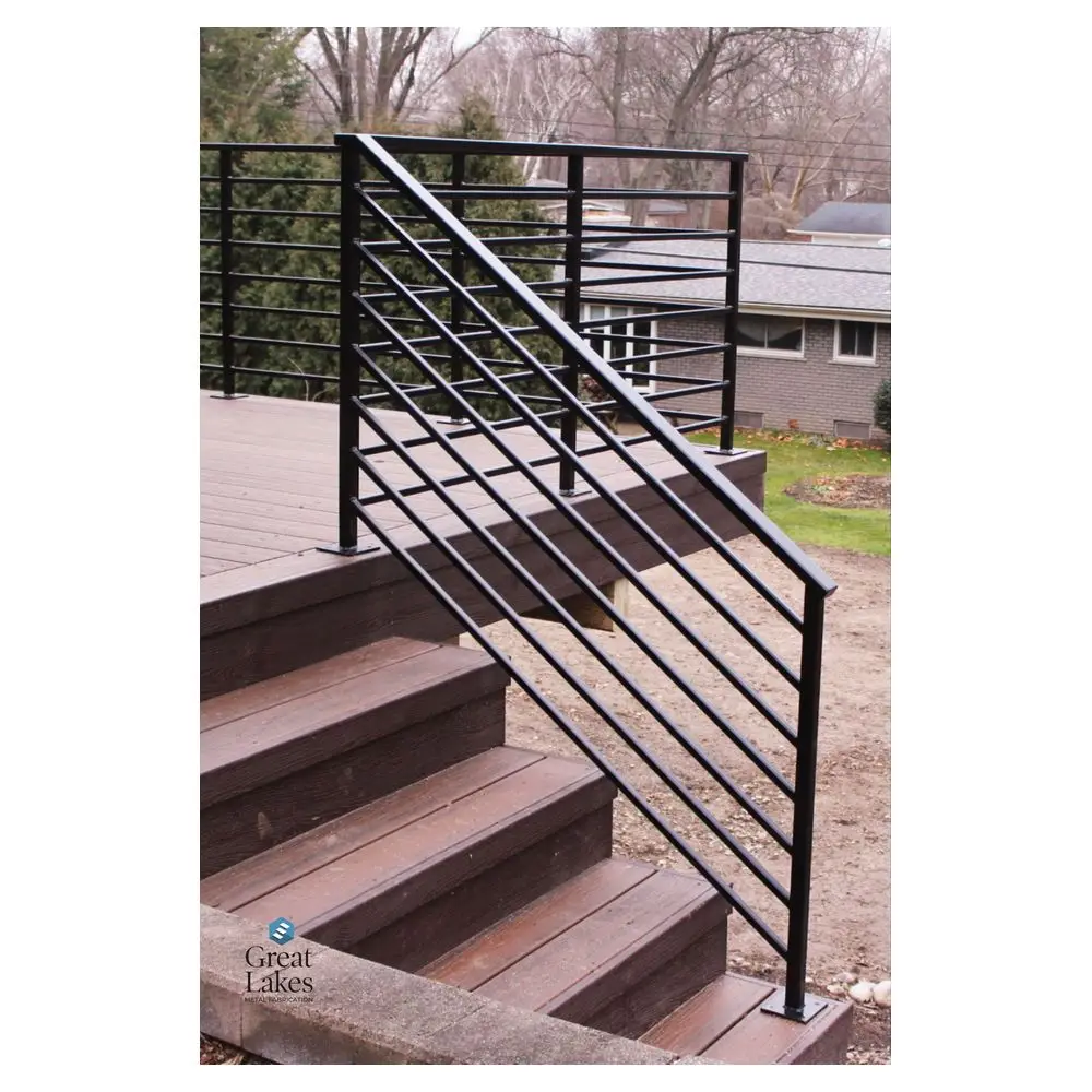 Prima indoor staircase customized stainless steel durable residential wrought iron residential railing