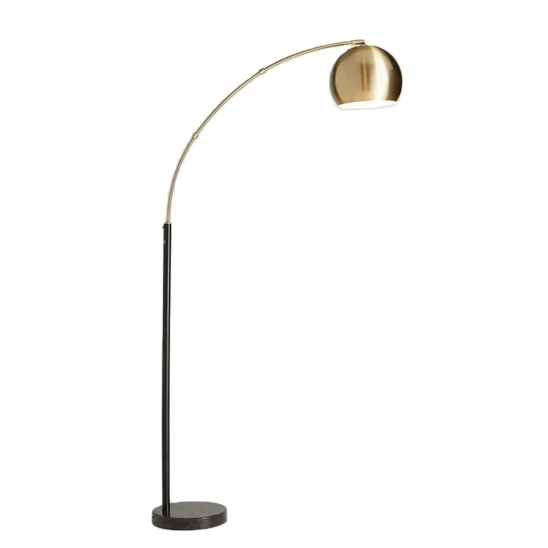 Hall living room decor  modern big marble base metal shade  fishing  floor lamp