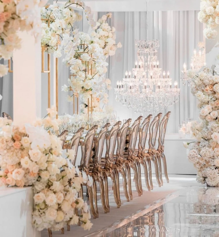 bridal chairs wedding decoration Hotel Luxury Stackable Wedding Event Transparent Clear Acrylic Phoenix Chairs With Cushions