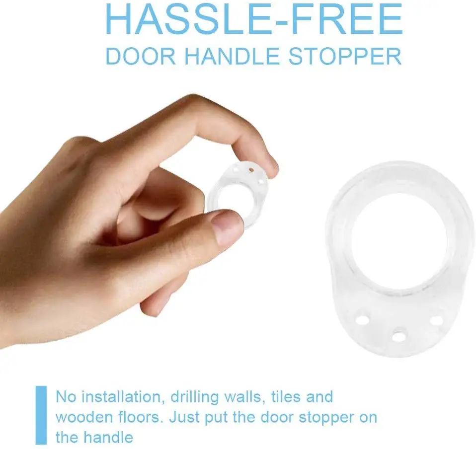  Door Stopper Transparent Silica Gel Handle Buffer Wall Protection Doorknob Bumper Walls Protective Anti-collision