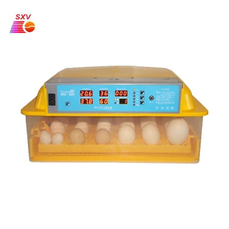 CE 110/220/12 V full automatic dual power supply 36/48/56/60 chicken egg incubator