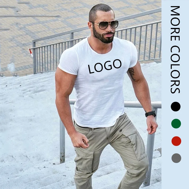 
Custom Printed Long T Shirt Men Plus Size Cotton T Shirt 
