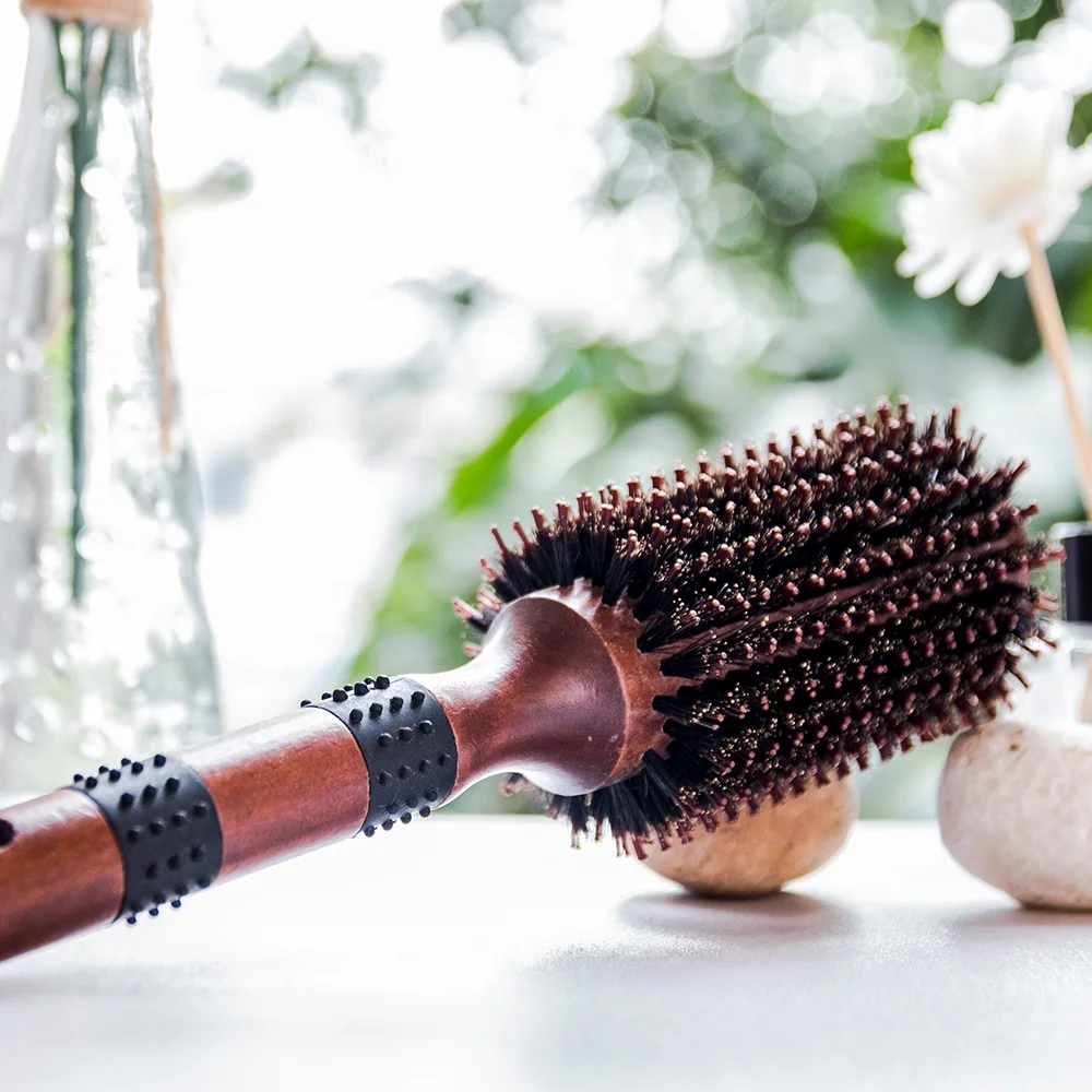 Professional Wooden Nylon Bristles Round Hair Brush On Sale