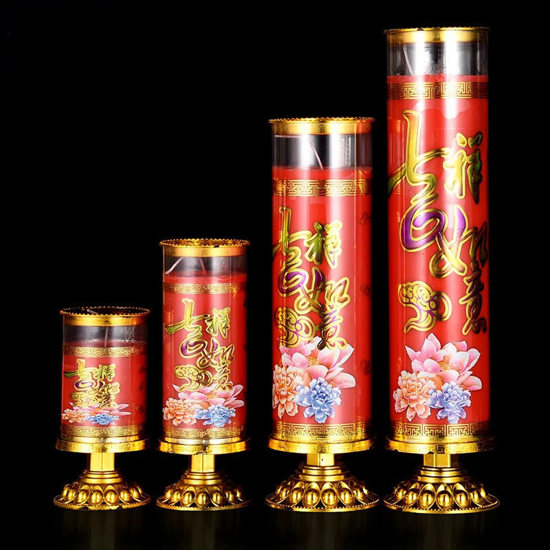 Nice Quality Buddhist Pillar No Smoke High Foot 1 Day Butter Pillar Candle For Buddha Worship And Religious Activities