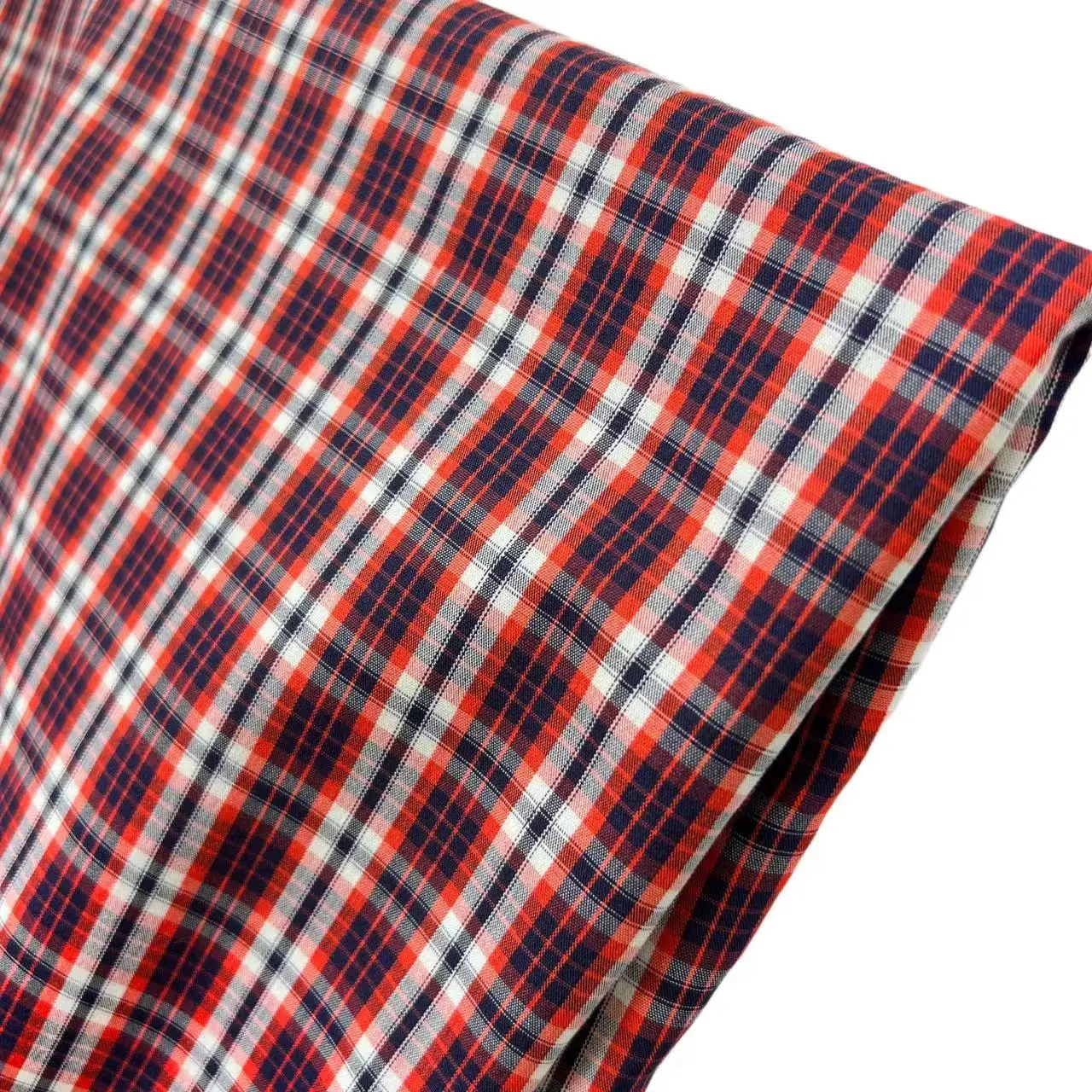 Customized cool feeling stretch cotton nylon elastane plaid for casual shirts