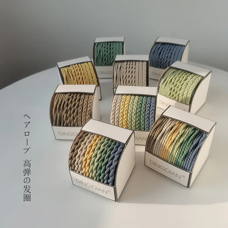 20pcs/Box Korean Basic Hair Rope High Elastic Solid Color Hair Bands Rope With Low Price