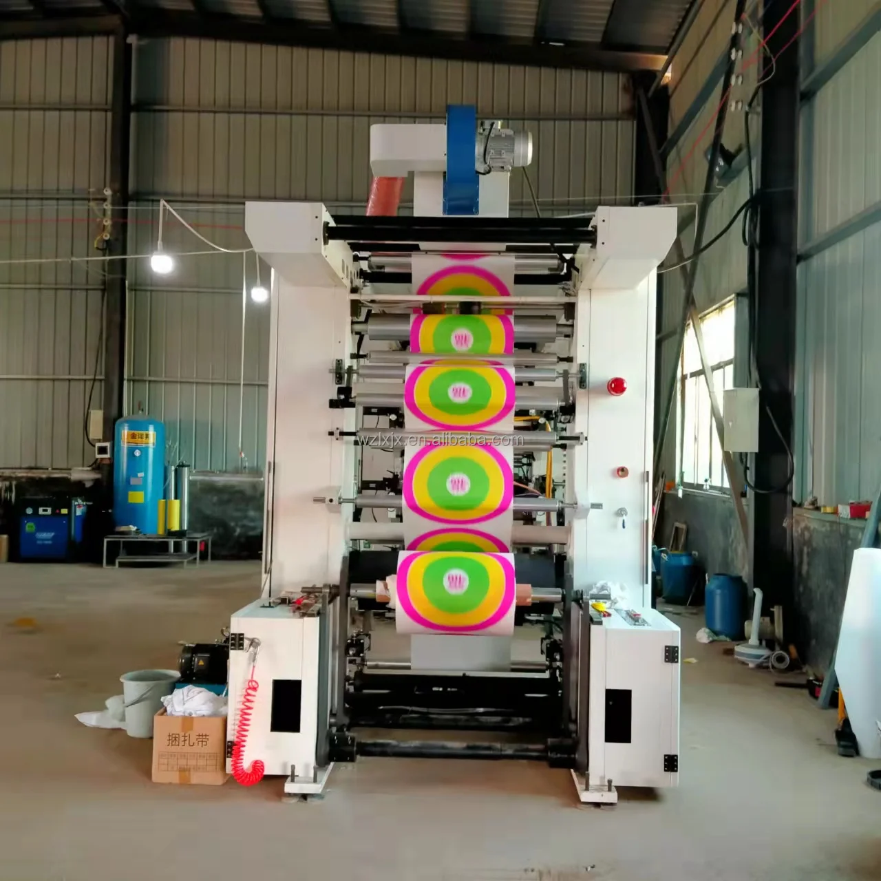 High Speed Six Color Belt Drive Flexographic Machine For Printing Kraft Paper Bag/Cup