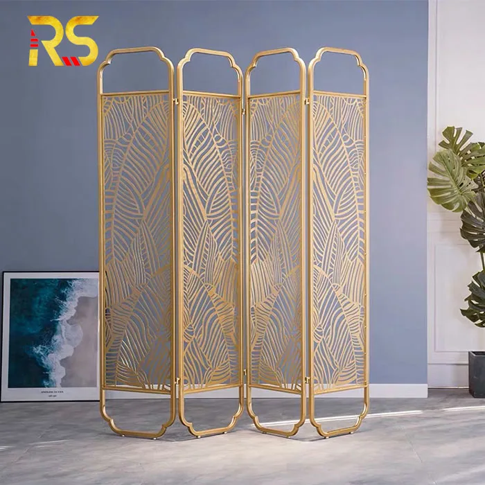 Professional decorative stainless steel partition 4 sheet screen panel room divider