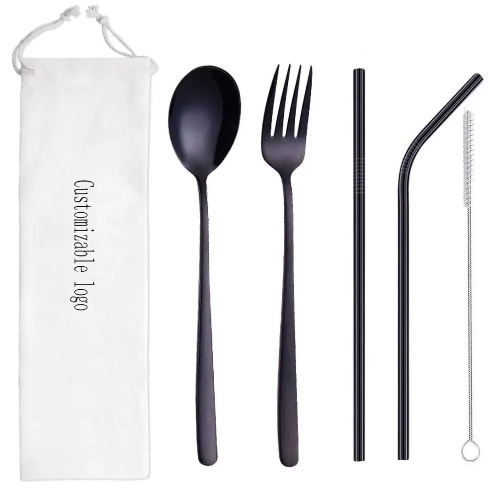Reusable environmentally friendly stainless steel cutlery set