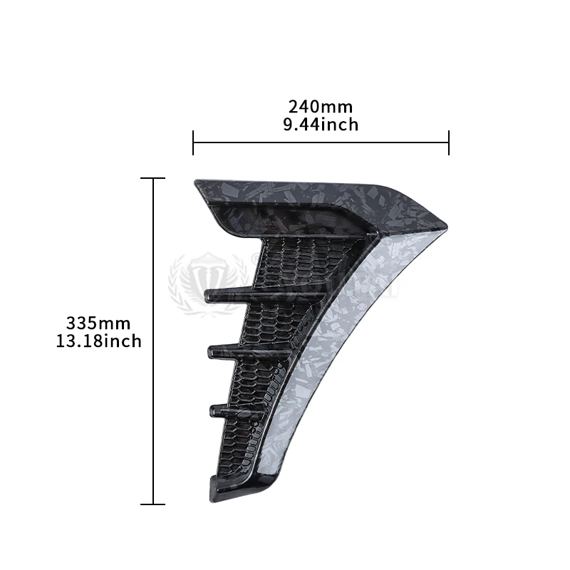 2pcs Jdm Universal Car Side Fender Vent Car Exterior Accessories Modified PP Forging Carbon Look Leaf Plate Side Vent