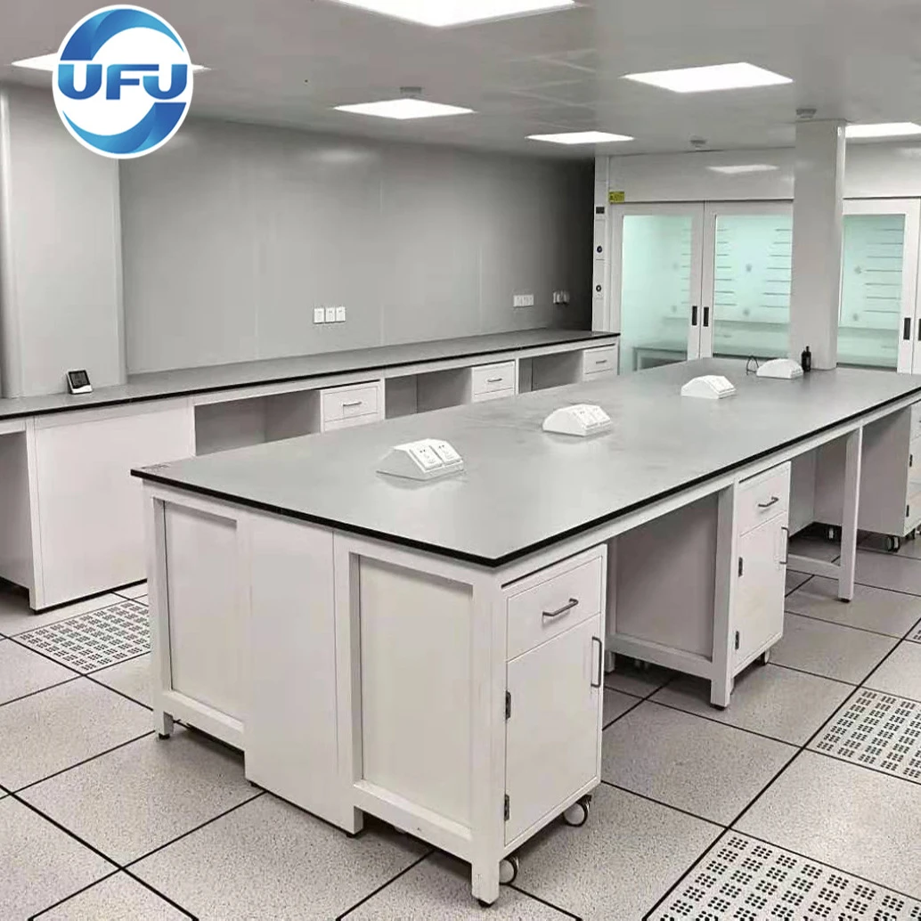 UFU Laboratory Furniture Steel  H Frame  Work bench with Cabinet for Dental University