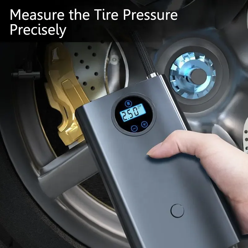 New arrival product portable cordless air compressor mini car tire inflator pump with LED light wireless inflating power