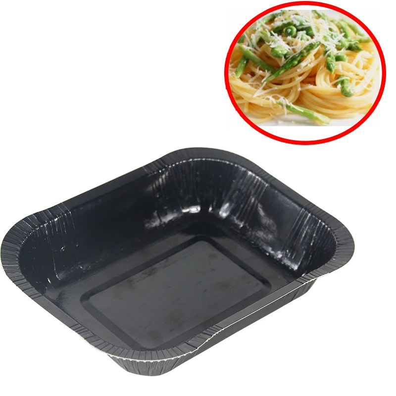 Black paper food tray for semi-finished food